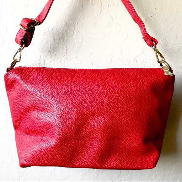 NWOT-BCBG Paris Red Crossbody w/ Removable Strips - Picture 2 of 9